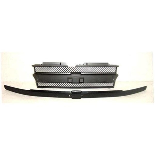 Geared2Golf Grille with Molding without Headlamp Washers for 2002-2005 Chevy Trailblazer Dark Gray & Black GE1831649 - main